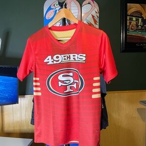 San Francisco 49ers Kids Red Short Sleeve Jersey flag football reversible L